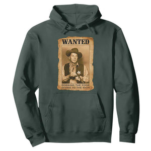 Ronald Reagan Cowboy Retro American President Hoodie Robbing The Poor GIving To Te Rich TS14 Dark Forest Green Print Your Wear