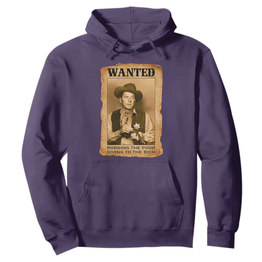 Ronald Reagan Cowboy Retro American President Hoodie Robbing The Poor GIving To Te Rich TS14 Purple Print Your Wear