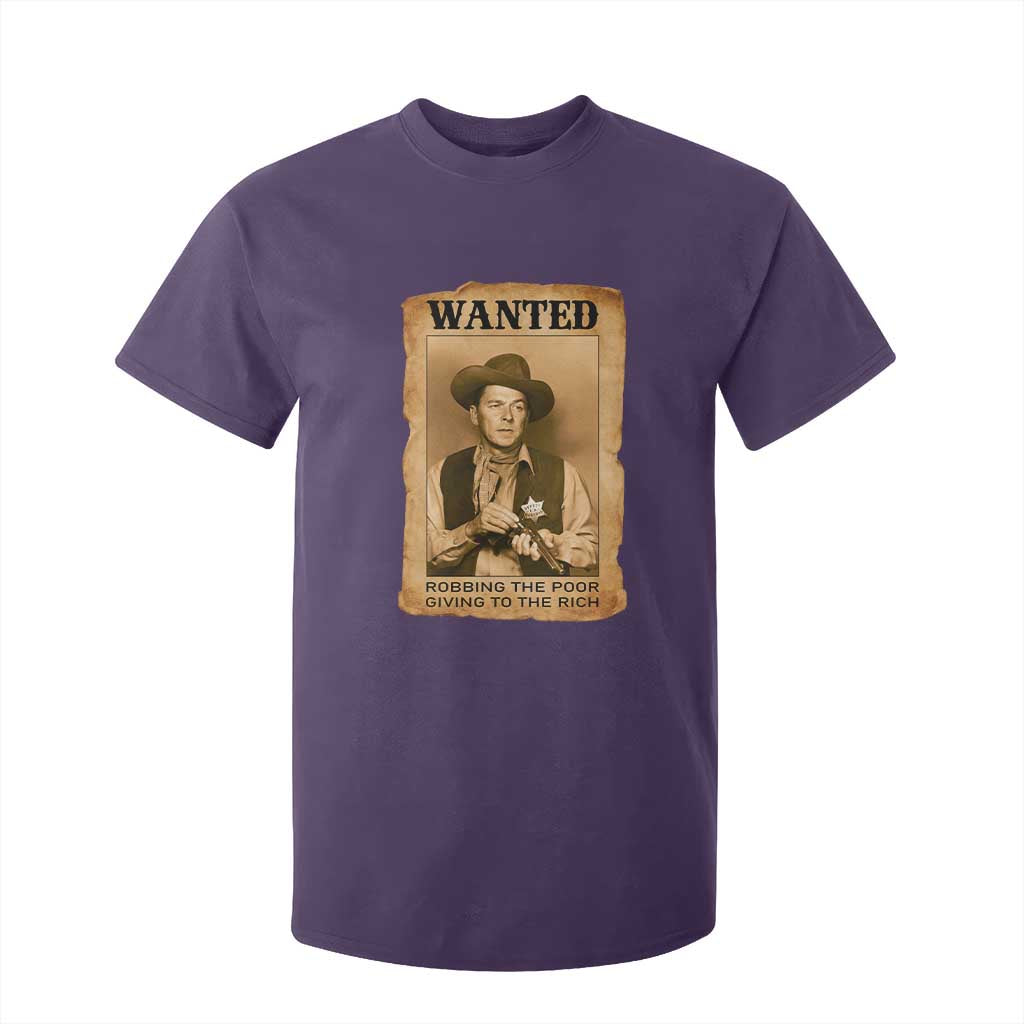 Ronald Reagan Cowboy Retro American President T Shirt For Kid Robbing The Poor GIving To Te Rich TS14 Purple Print Your Wear