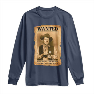 Ronald Reagan Cowboy Retro American President Long Sleeve Shirt Robbing The Poor GIving To Te Rich TS14 Navy Print Your Wear