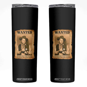 Ronald Reagan Cowboy Retro American President Skinny Tumbler Robbing The Poor GIving To Te Rich TS14 Black Print Your Wear