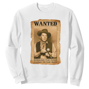Ronald Reagan Cowboy Retro American President Sweatshirt Robbing The Poor GIving To Te Rich TS14 White Print Your Wear