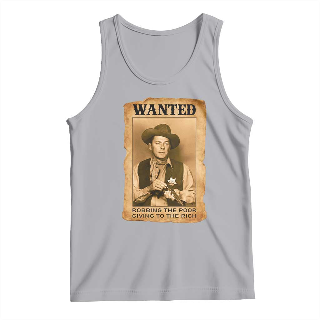 Ronald Reagan Cowboy Retro American President Tank Top Robbing The Poor GIving To Te Rich TS14 Athletic Heather Print Your Wear