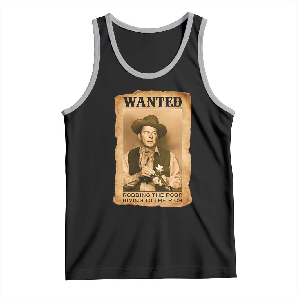 Ronald Reagan Cowboy Retro American President Tank Top Robbing The Poor GIving To Te Rich TS14 Black Athletic Heather Print Your Wear