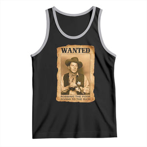 Ronald Reagan Cowboy Retro American President Tank Top Robbing The Poor GIving To Te Rich TS14 Black Athletic Heather Print Your Wear