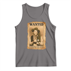 Ronald Reagan Cowboy Retro American President Tank Top Robbing The Poor GIving To Te Rich TS14 Deep Heather Print Your Wear