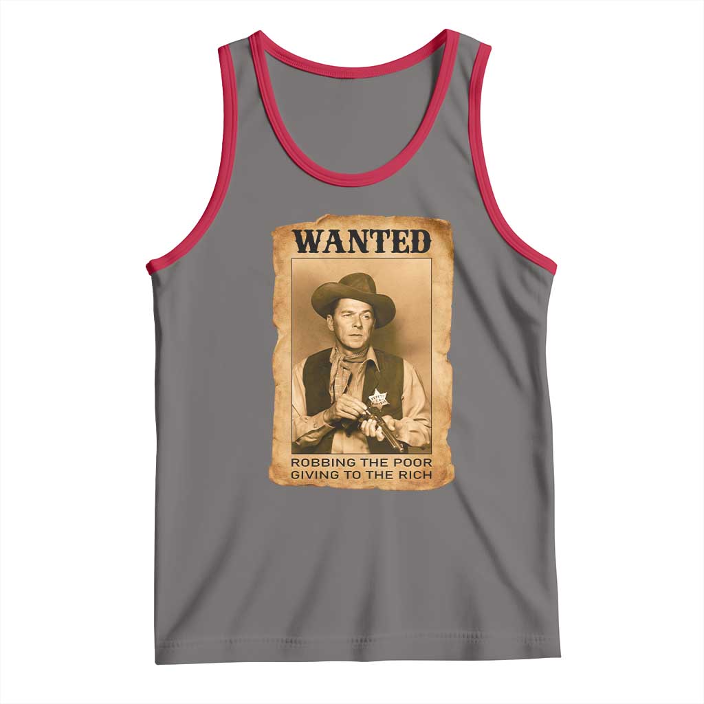 Ronald Reagan Cowboy Retro American President Tank Top Robbing The Poor GIving To Te Rich TS14 Deep Heather Red Print Your Wear