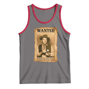 Ronald Reagan Cowboy Retro American President Tank Top Robbing The Poor GIving To Te Rich TS14 Deep Heather Red Print Your Wear