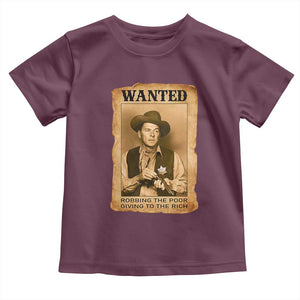 Ronald Reagan Cowboy Retro American President Toddler T Shirt Robbing The Poor GIving To Te Rich TS14 Maroon Print Your Wear