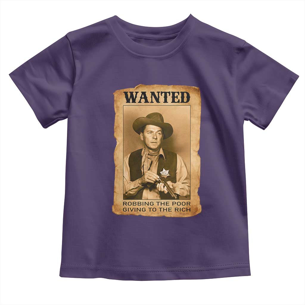 Ronald Reagan Cowboy Retro American President Toddler T Shirt Robbing The Poor GIving To Te Rich TS14 Purple Print Your Wear