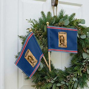 Ronald Reagan Cowboy Retro American President Patriotic Handheld Flag Robbing The Poor GIving To Te Rich TS14 Classic 8.2" × 5.5" Blue Red Print Your Wear