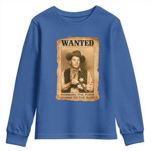 Ronald Reagan Cowboy Retro American President Youth Sweatshirt Robbing The Poor GIving To Te Rich TS14 Royal Blue Print Your Wear