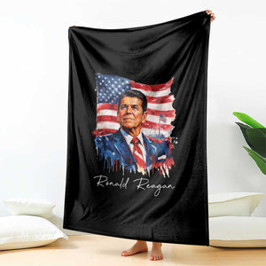 Ronald Reagan Patriotic American Flag President Throw Blanket TS14 Print Your Wear