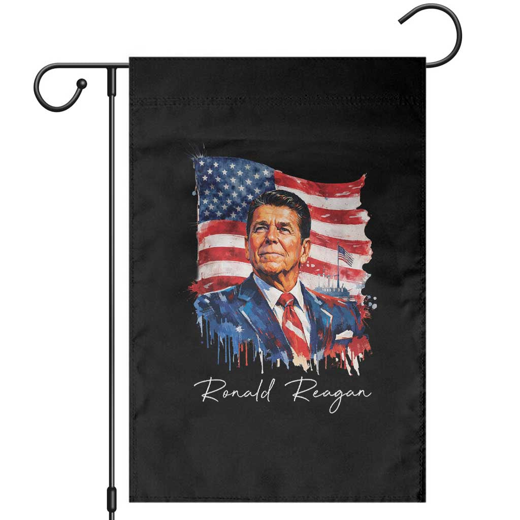Ronald Reagan Patriotic American Flag President Garden Flag TS14 Black Print Your Wear