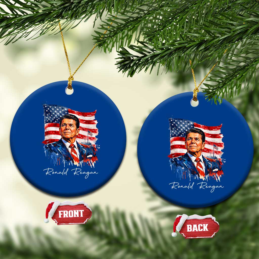 Ronald Reagan Patriotic American Flag President Ceramic Ornament TS14 1pc Blue Print Your Wear