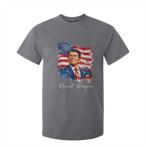 Ronald Reagan Patriotic American Flag President T Shirt For Kid TS14 Charcoal Print Your Wear