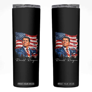 Ronald Reagan Patriotic American Flag President Skinny Tumbler TS14 Black Print Your Wear