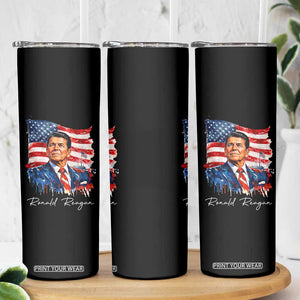 Ronald Reagan Patriotic American Flag President Skinny Tumbler TS14 Print Your Wear