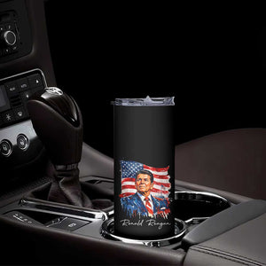 Ronald Reagan Patriotic American Flag President Skinny Tumbler TS14 Print Your Wear