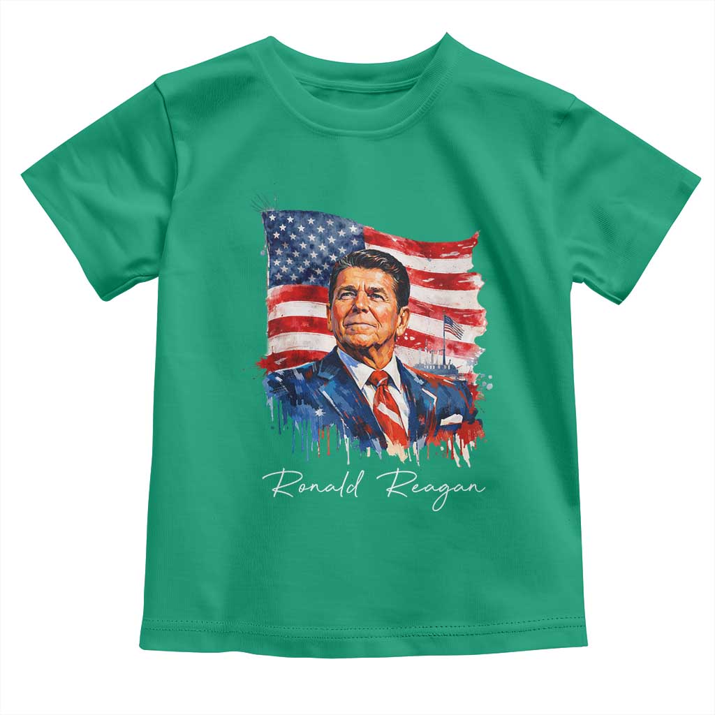 Ronald Reagan Patriotic American Flag President Toddler T Shirt TS14 Irish Green Print Your Wear