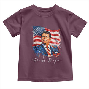 Ronald Reagan Patriotic American Flag President Toddler T Shirt TS14 Maroon Print Your Wear