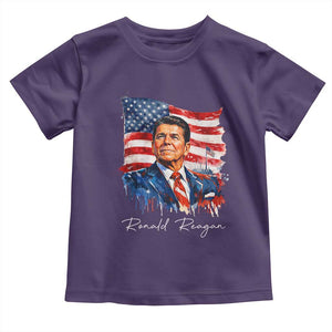 Ronald Reagan Patriotic American Flag President Toddler T Shirt TS14 Purple Print Your Wear