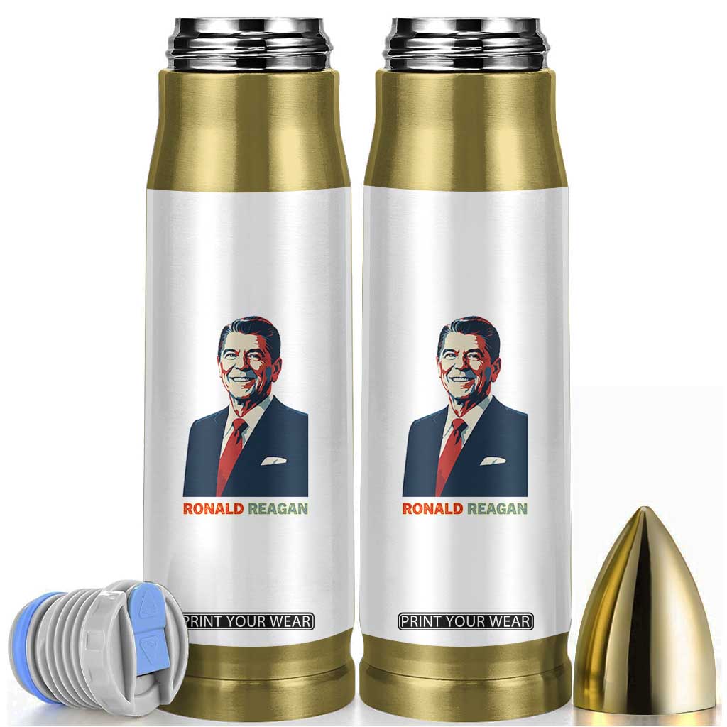 Ronald Reagan Bullet Tumbler American Flag US President TS14 White Print Your Wear