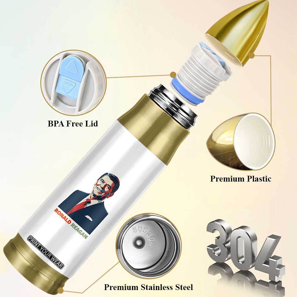 Ronald Reagan Bullet Tumbler American Flag US President TS14 Print Your Wear