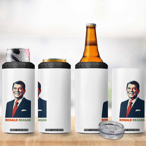 Ronald Reagan 4 in 1 Can Cooler Tumbler American Flag US President TS14 Print Your Wear