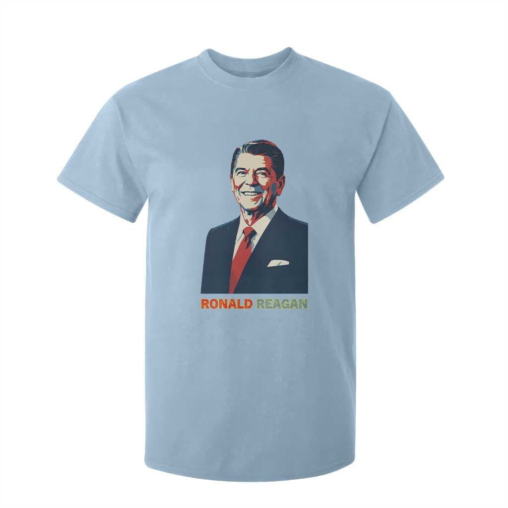 Ronald Reagan T Shirt For Kid American Flag US President TS14 Light Blue Print Your Wear