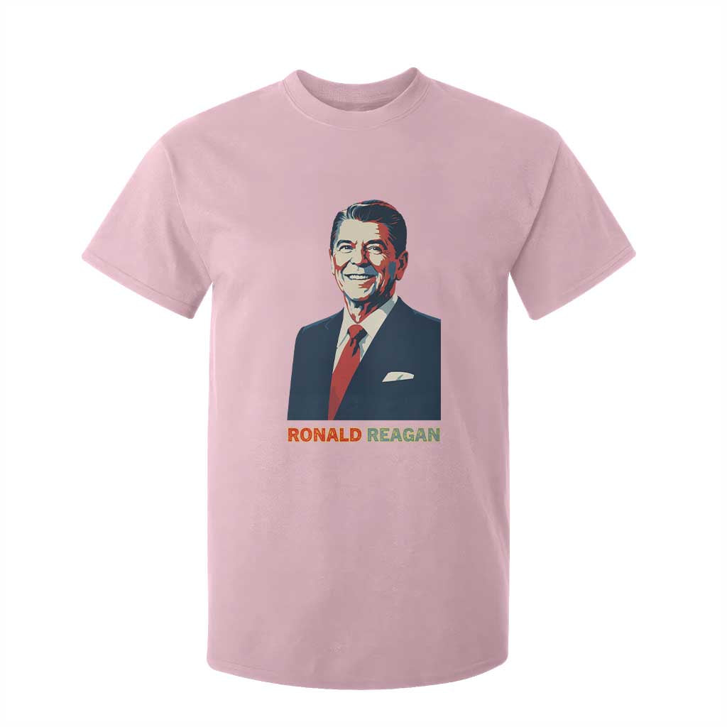 Ronald Reagan T Shirt For Kid American Flag US President TS14 Light Pink Print Your Wear