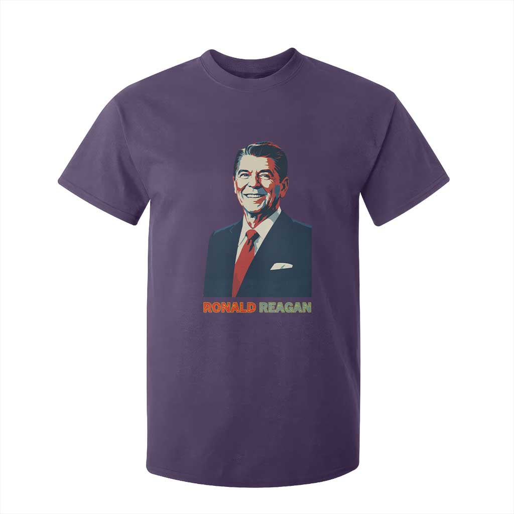 Ronald Reagan T Shirt For Kid American Flag US President TS14 Purple Print Your Wear