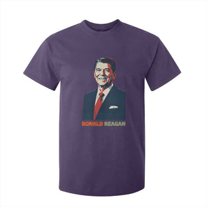 Ronald Reagan T Shirt For Kid American Flag US President TS14 Purple Print Your Wear