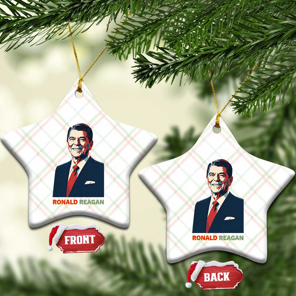 Ronald Reagan Ceramic Ornament American Flag US President TS14 Print Your Wear