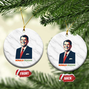 Ronald Reagan Ceramic Ornament American Flag US President TS14 1pc White Marble Print Your Wear