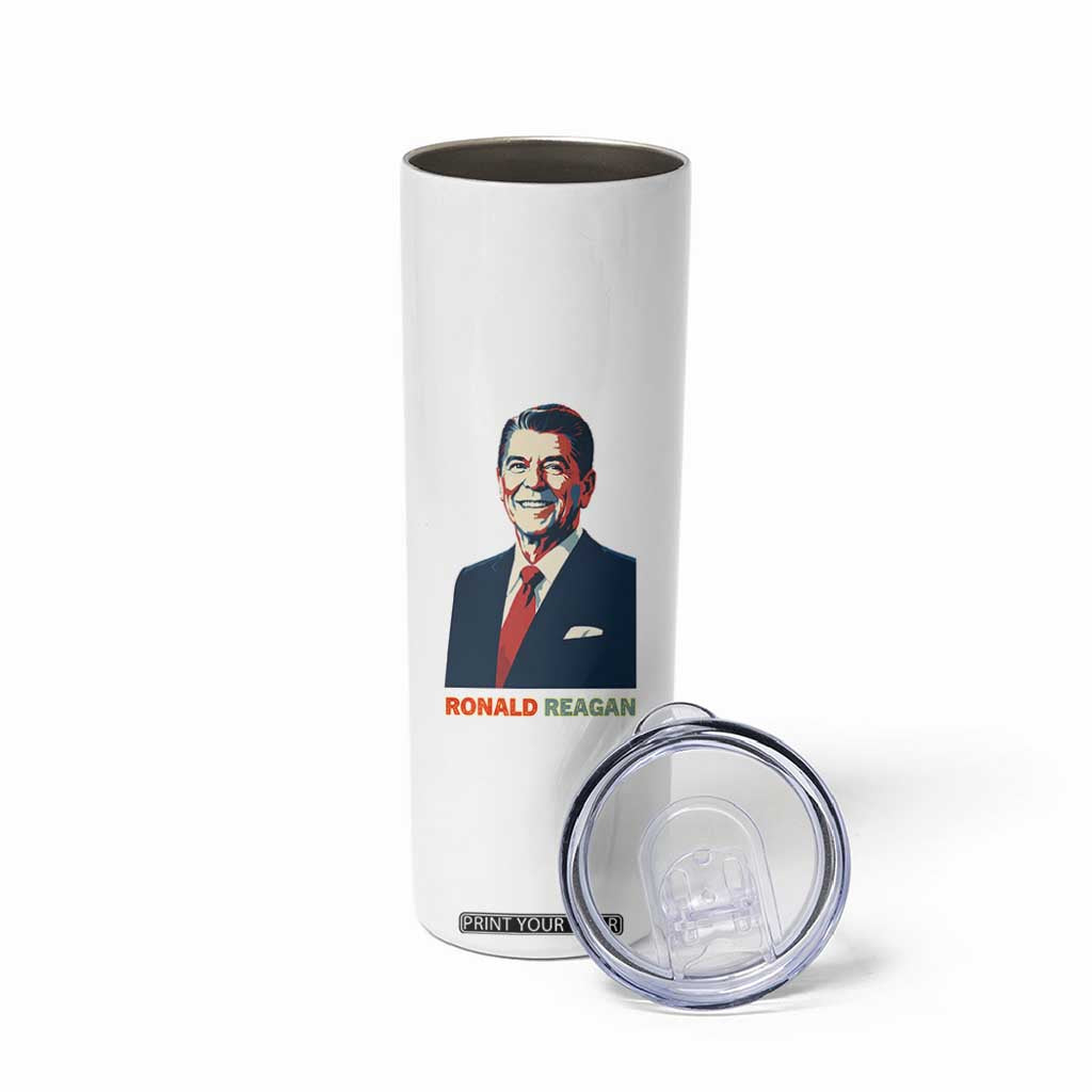 Ronald Reagan Skinny Tumbler American Flag US President TS14 Print Your Wear