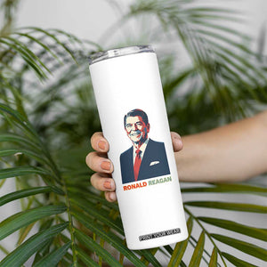 Ronald Reagan Skinny Tumbler American Flag US President TS14 Print Your Wear