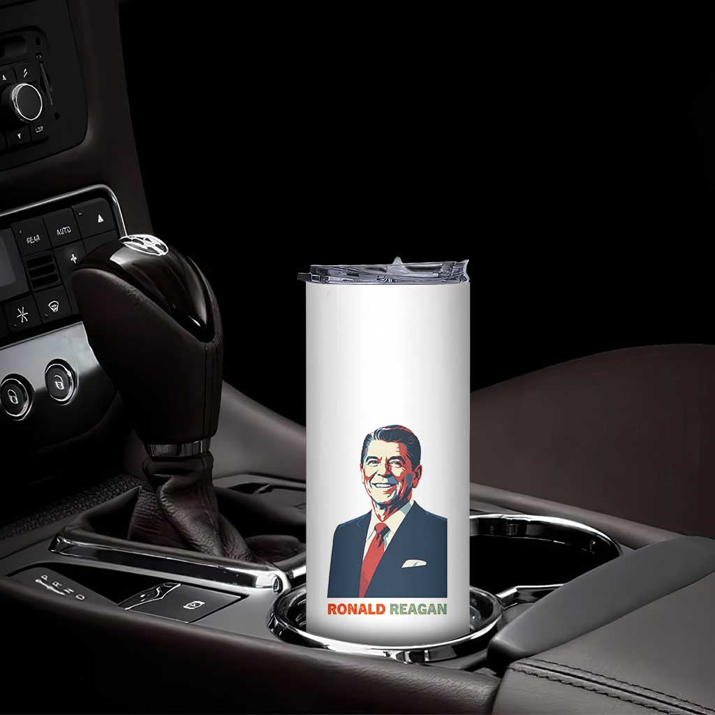 Ronald Reagan Skinny Tumbler American Flag US President TS14 Print Your Wear
