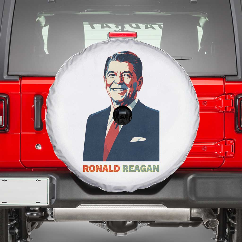 Ronald Reagan Spare Tire Cover American Flag US President TS14 White Print Your Wear