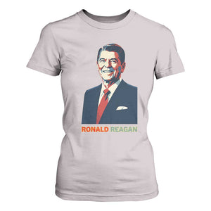Ronald Reagan T Shirt For Women American Flag US President TS14 Ice Gray Print Your Wear