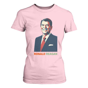 Ronald Reagan T Shirt For Women American Flag US President TS14 Light Pink Print Your Wear