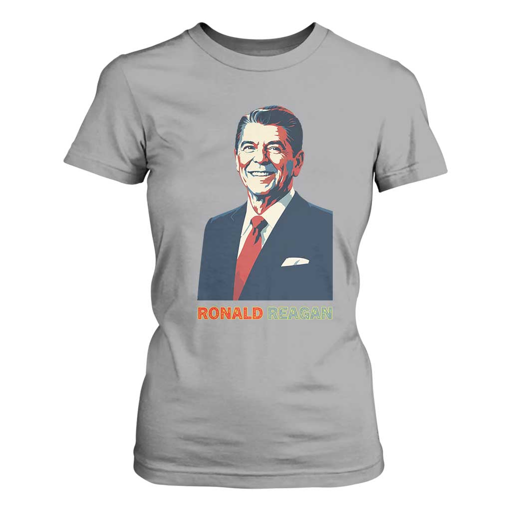 Ronald Reagan T Shirt For Women American Flag US President TS14 Sport Gray Print Your Wear