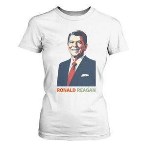 Ronald Reagan T Shirt For Women American Flag US President TS14 White Print Your Wear