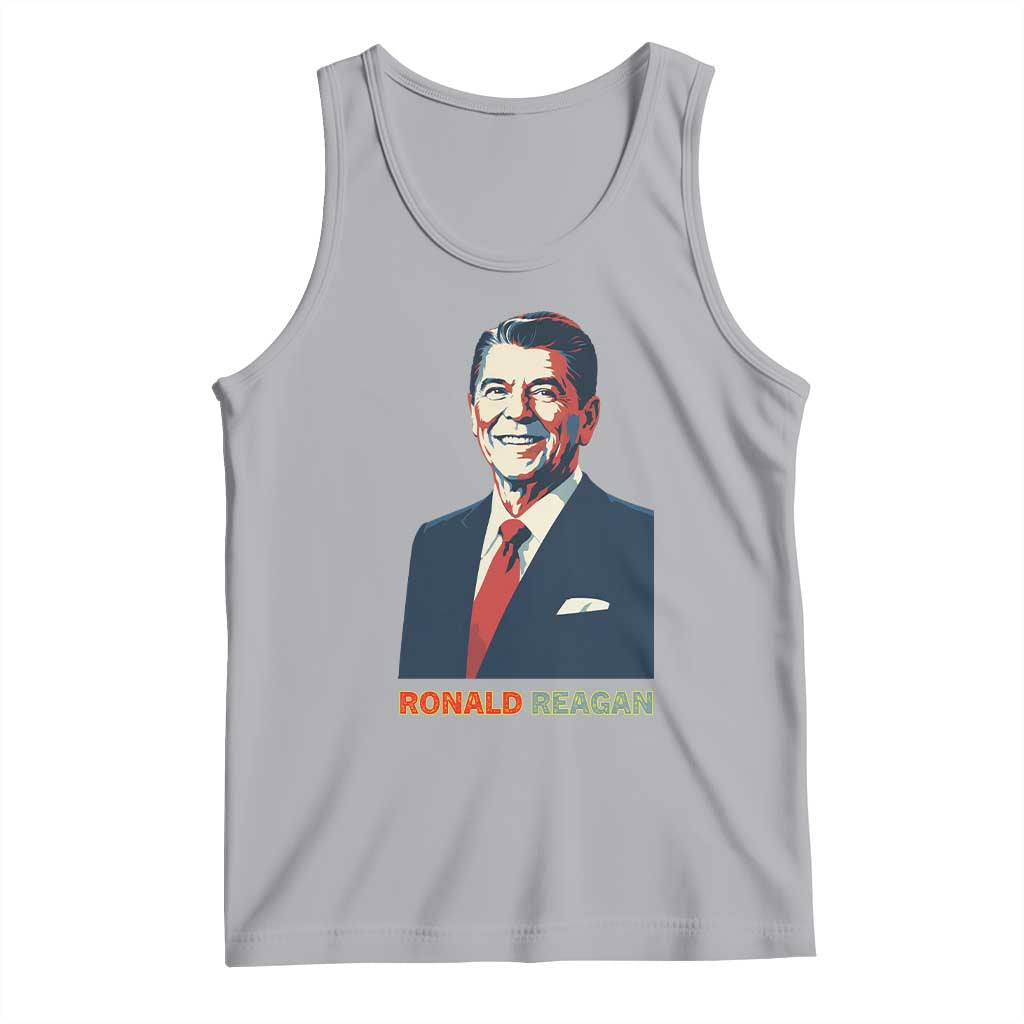 Ronald Reagan Tank Top American Flag US President TS14 Athletic Heather Print Your Wear