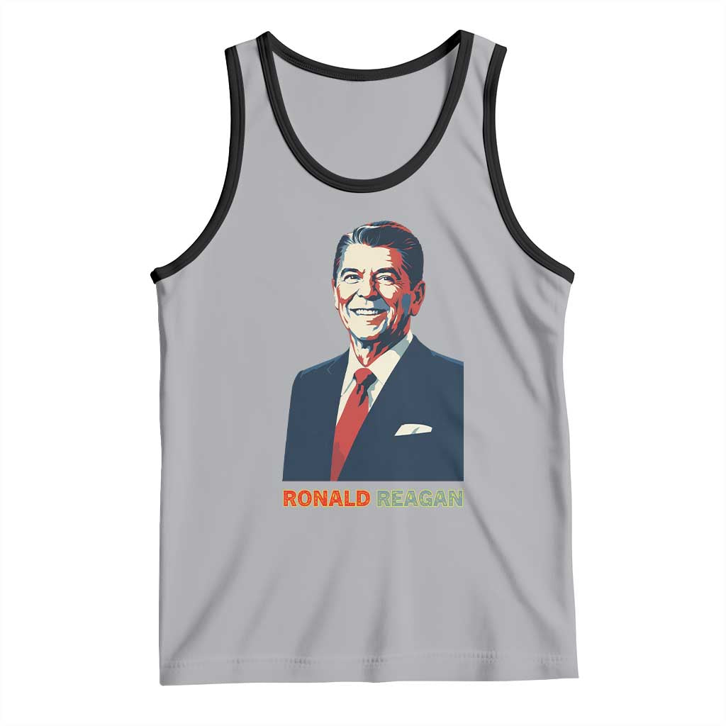 Ronald Reagan Tank Top American Flag US President TS14 Athletic Heather Black Print Your Wear