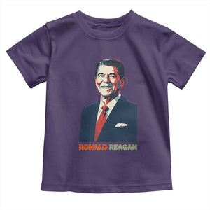 Ronald Reagan Toddler T Shirt American Flag US President TS14 Purple Print Your Wear