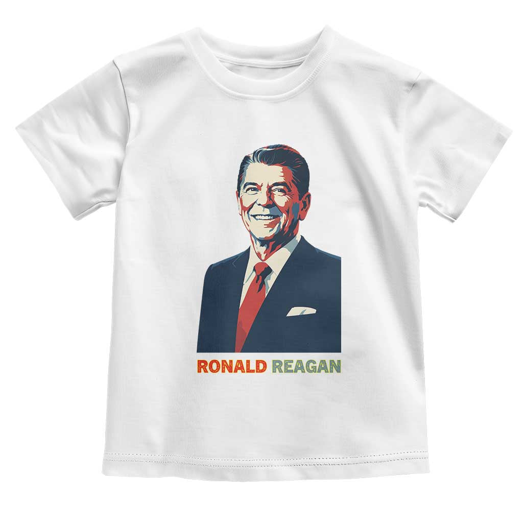 Ronald Reagan Toddler T Shirt American Flag US President TS14 White Print Your Wear