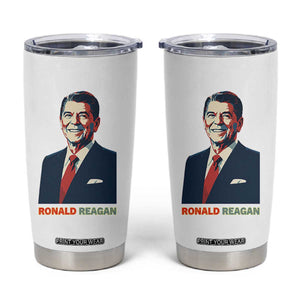 Ronald Reagan Tumbler Cup American Flag US President TS14 White Print Your Wear