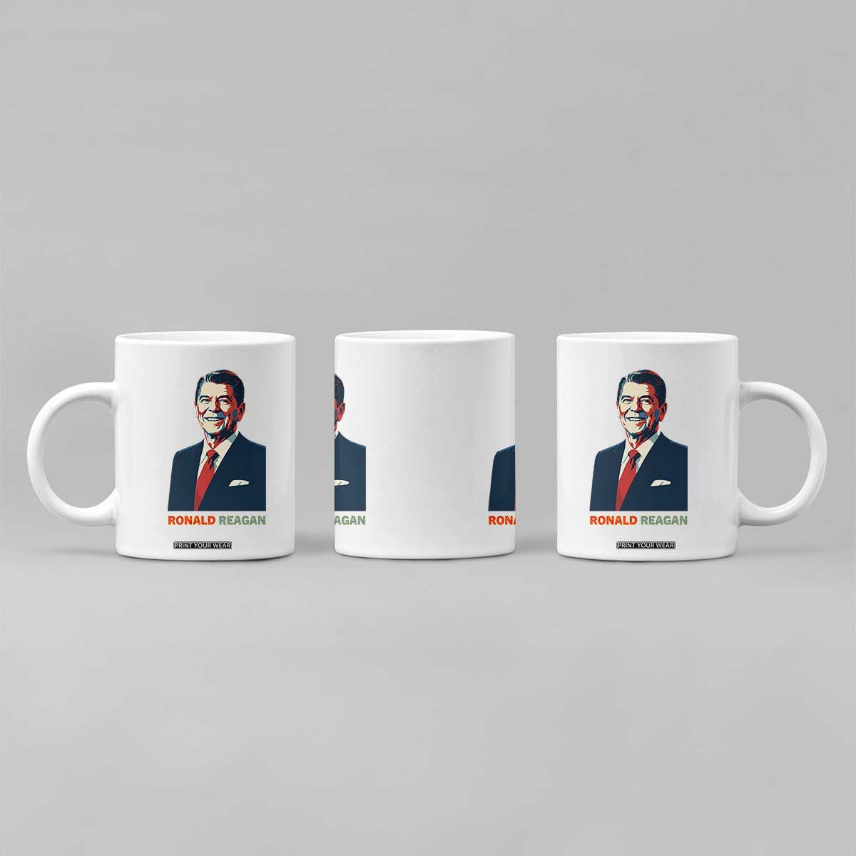 Ronald Reagan Coffee Mug American Flag US President TS14 Print Your Wear