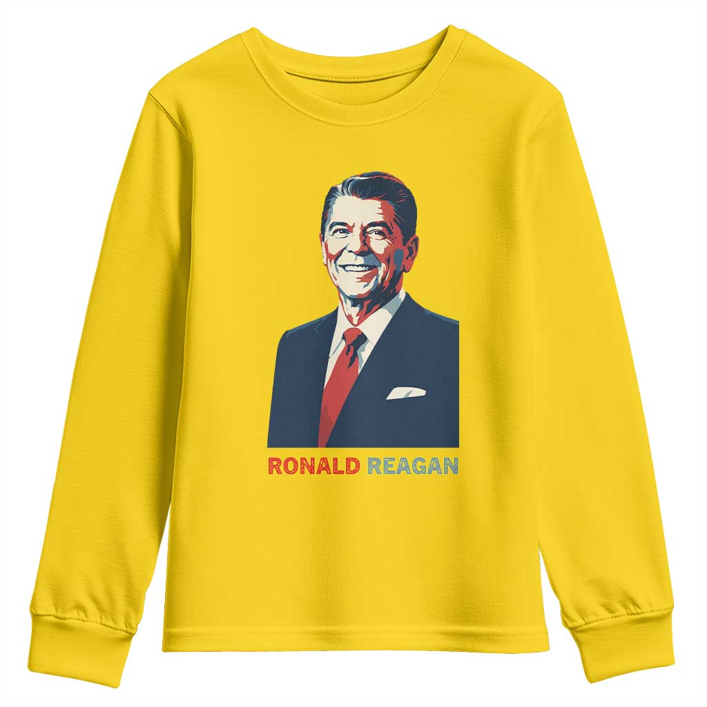 Ronald Reagan Youth Sweatshirt American Flag US President TS14 Daisy Print Your Wear